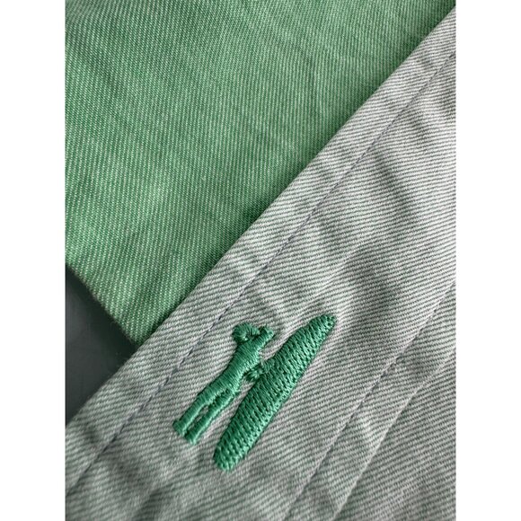 Johnnie O Men Shirt Long Sleeve Button Up Mint Green 100% Cotton XXL 2XL - Picture 3 of 6